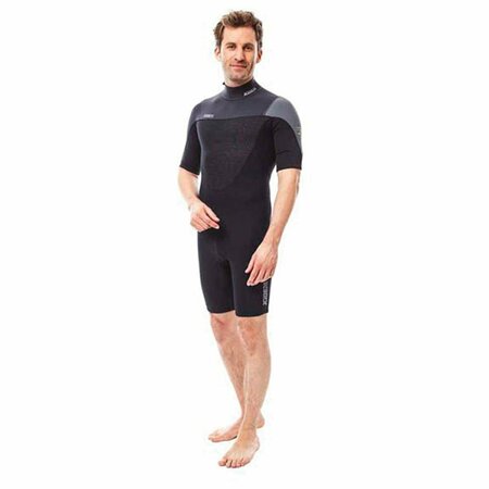 BROMAS 2 mm Perth Men Shorty Wetsuit, Grey - Large BR3029828